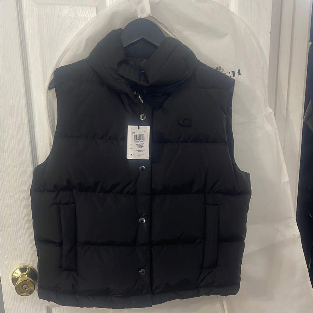 Coach Black Puffer Vest